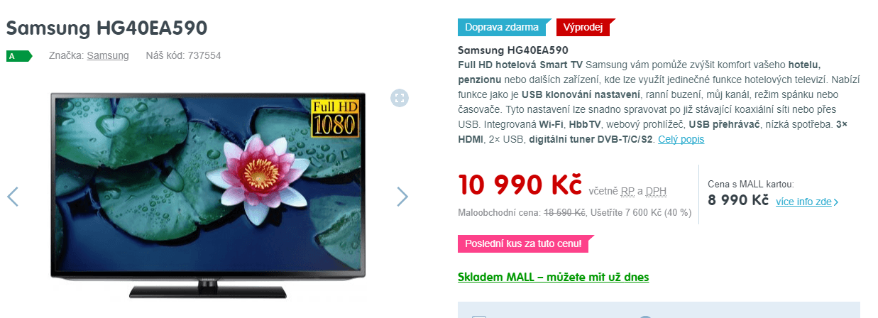 Full HD LED TV, Smart, 102cm, Samsung