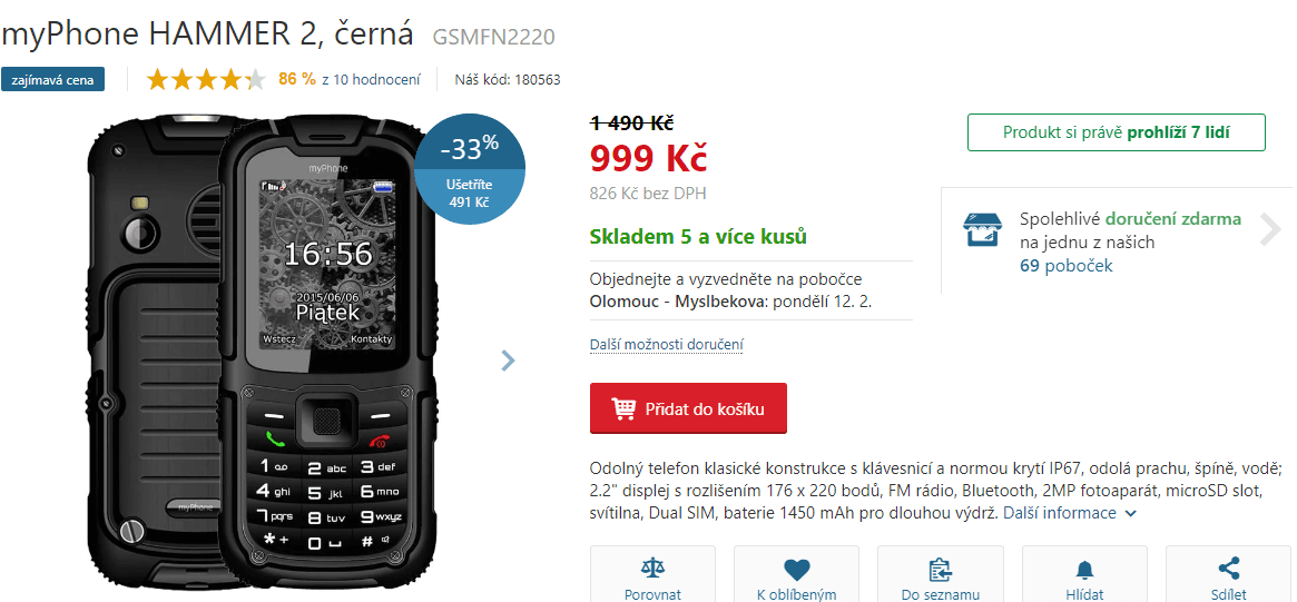 Odolný mobil myPhone HAMMER 2