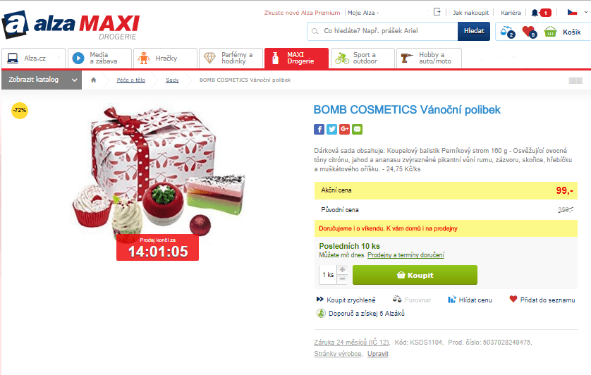 Dárková sada Bomb Cosmetics Vánoční polibek