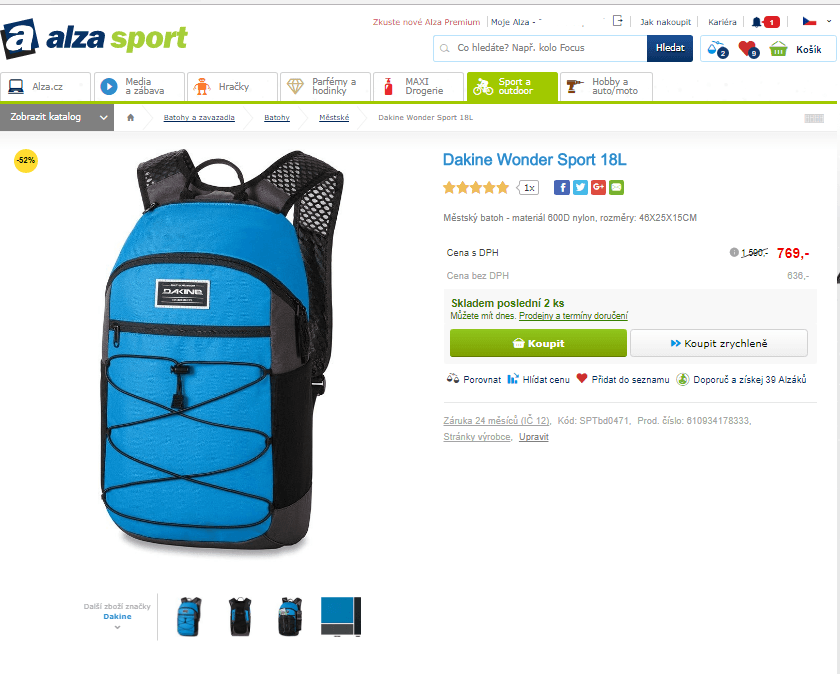 Městský batoh Dakine Wonder Sport 18L