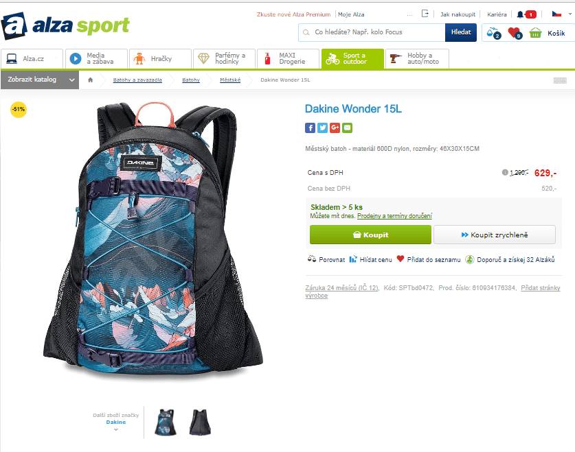 Městský batoh Dakine Wonder 15L