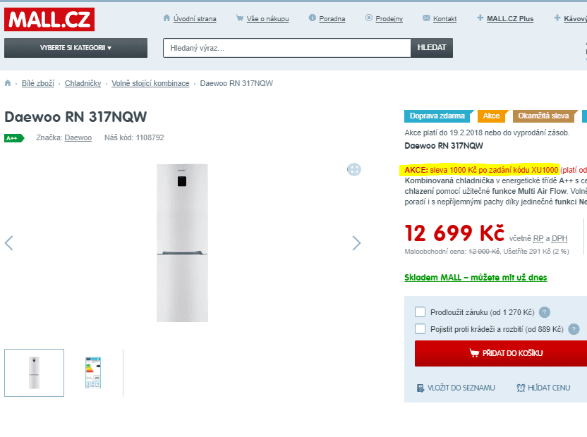 Komb. chladnička Daewoo , A++, No Frost