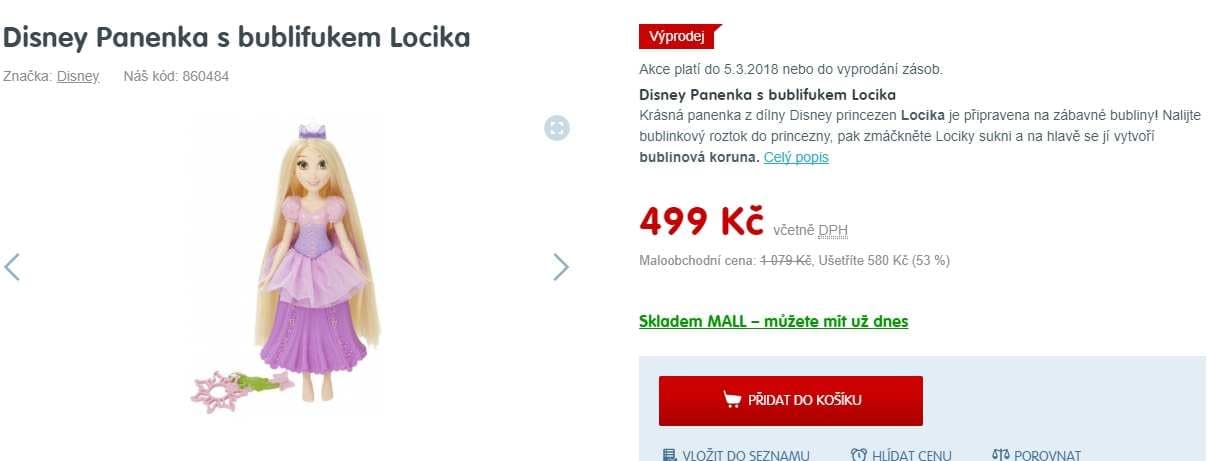 Panenka Locika s bublifukem Hasbro 