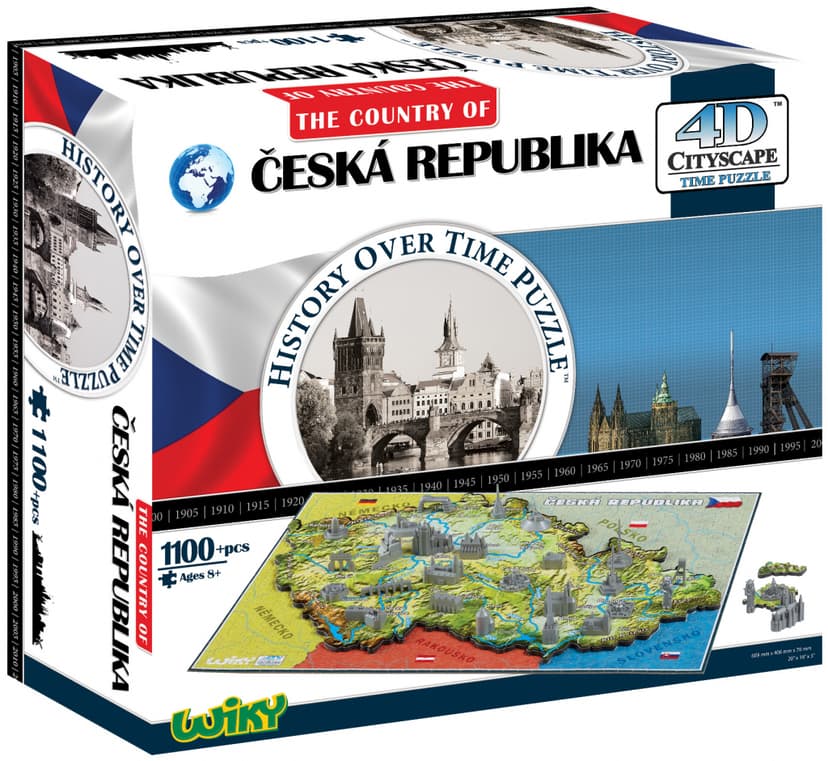 4D puzzle Česká republika, 1100 dílů + 25 staveb