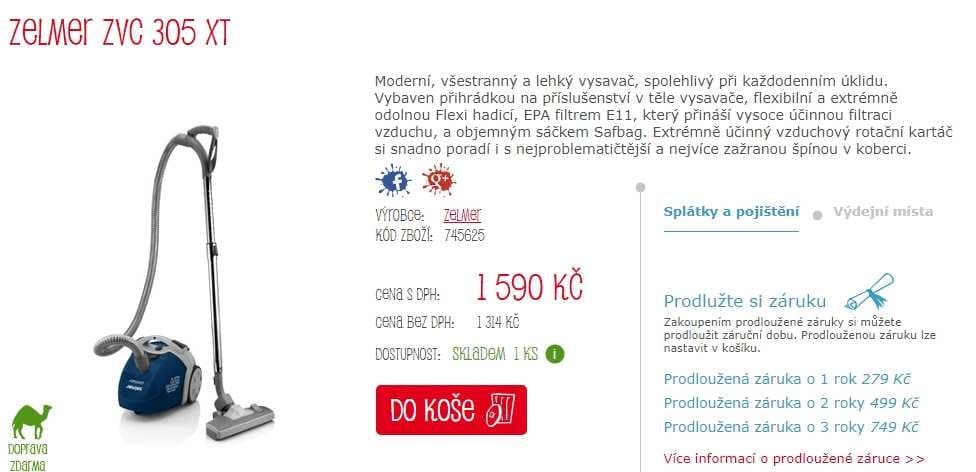 Sáčkový vysavač Zelmer ZVC 305 XT