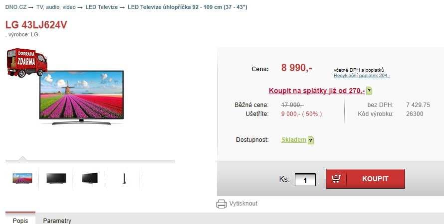 Full HD LED TV, Smart, 108cm, LG