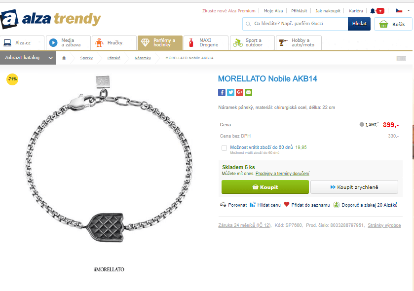 Pánský náramek MORELLATO Nobile