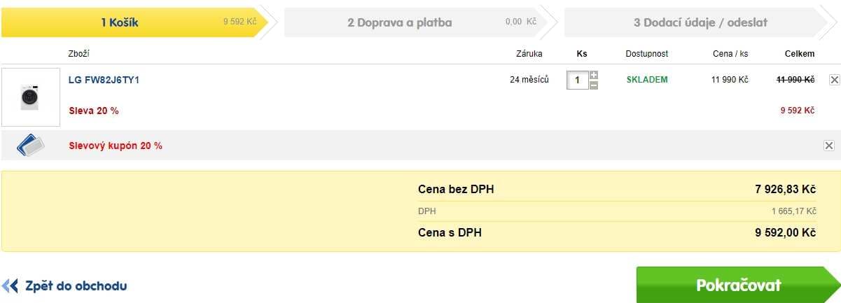 Pračka LG, 8 kg, 1200 ot., pára, A+++