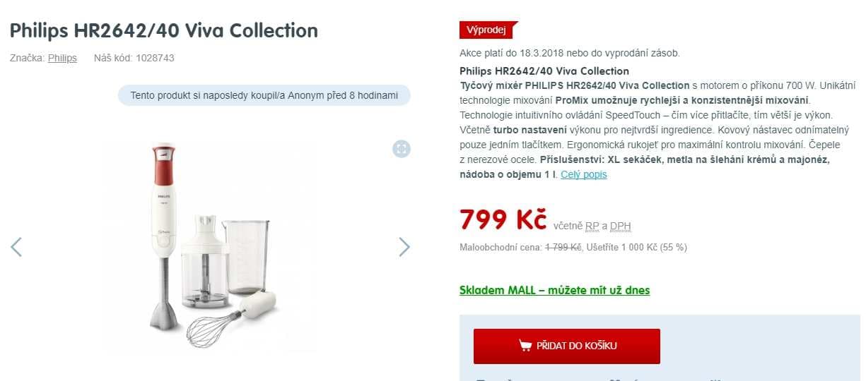 Tyčový mixér Philips HR2642/40