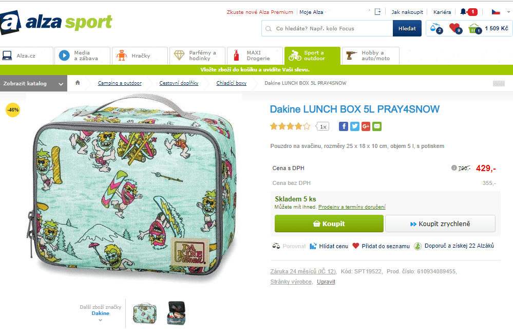 Pouzdro na svačinu Dakine, 5L