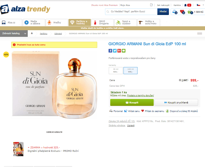 GIORGIO ARMANI Sun di Gioia EdP 100 ml