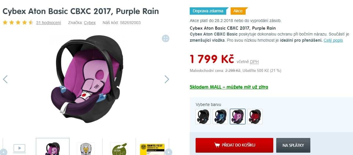 Vajíčko Cybex Aton Basic - 0-13 kg