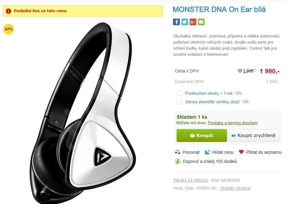Sluchátka Monster DNA On-Ear 