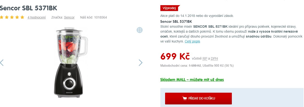 Stolní smoothie mixér SENCOR SBL 5371