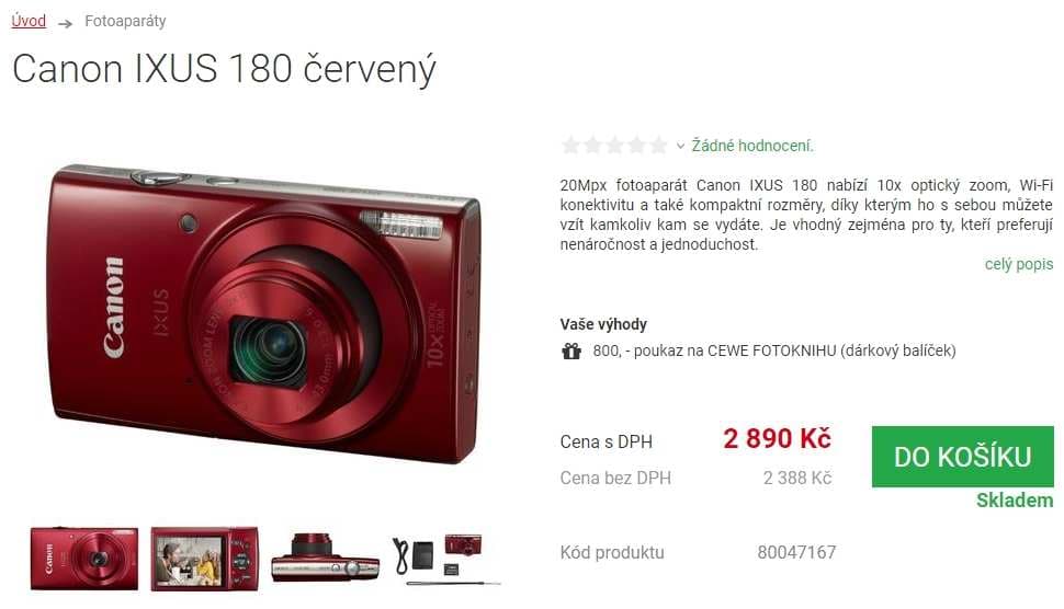 Canon, 20MPx, 10x zoom, Wifi, NFC