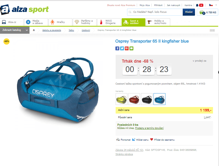 Cestovní taška Osprey Transporter 65 II