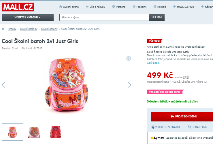 Školní batoh 2v1 Just Girls Cool