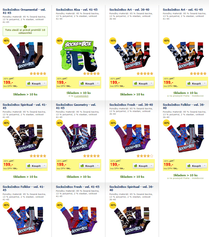 Ponožky SocksInBox - různé druhy