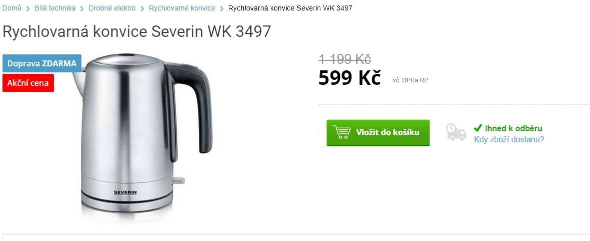 Rychlovarná konvice Severin, 1,7 litru