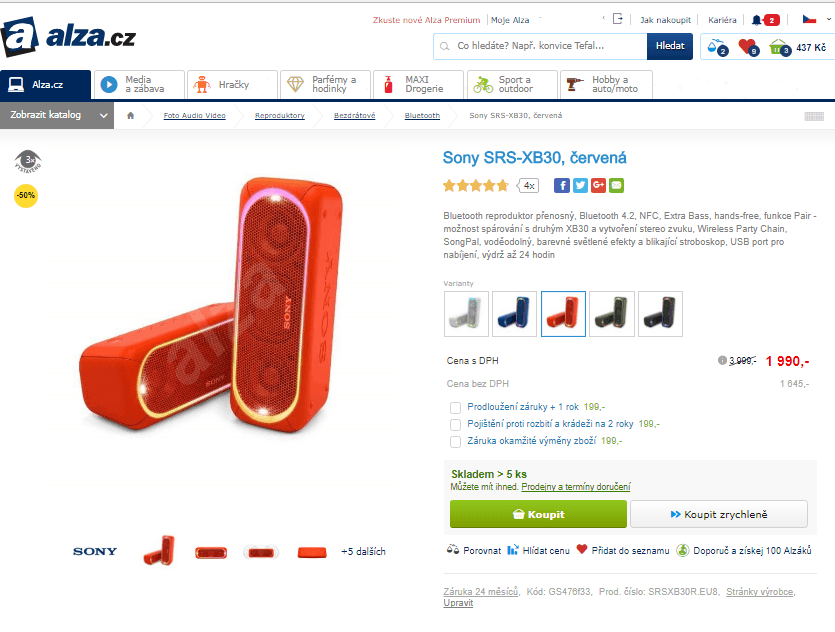 Bluetooth reproduktor Sony SRS-XB30