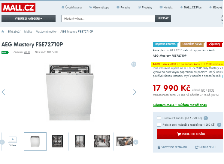 Vestavná myčka AEG, 15 sad, A++
