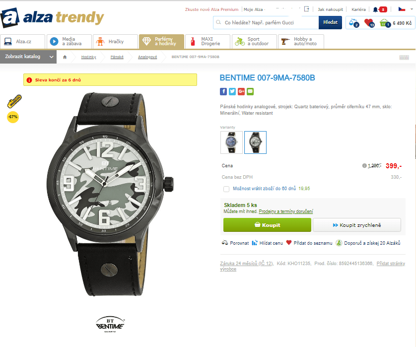 Pánské hodinky Bentime 007-9MA-7580B