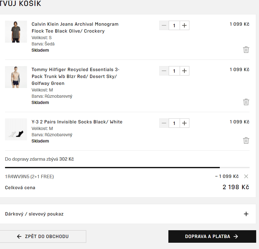 Footshop.cz - akce 2+1 zdarma 