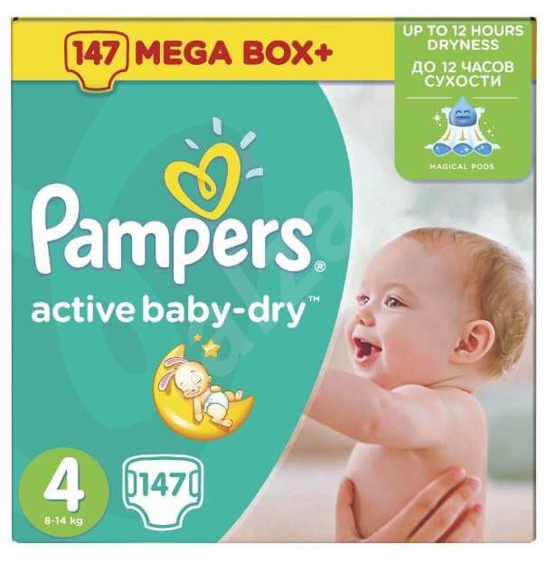 Pampers Active Baby, vel. 4, 147 kusů