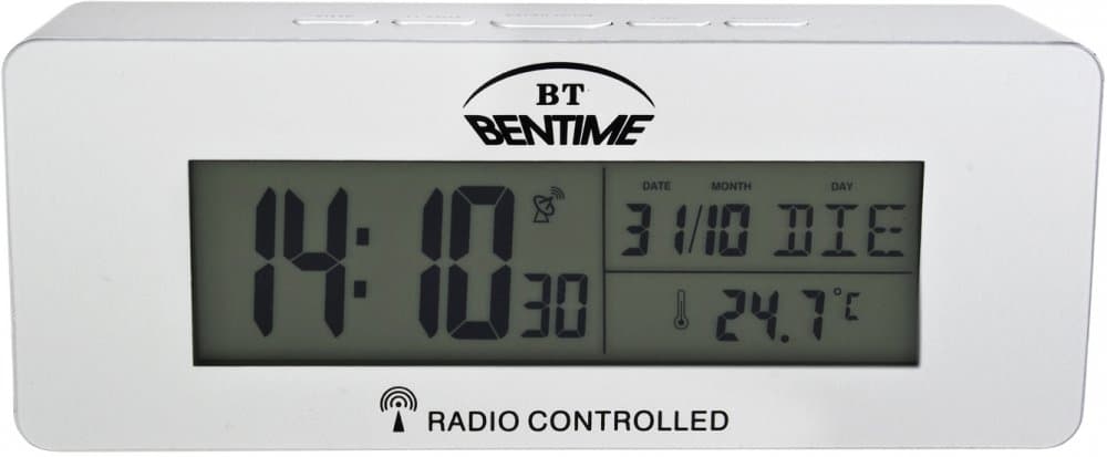 Digitální, rádiově řízený budík Bentime