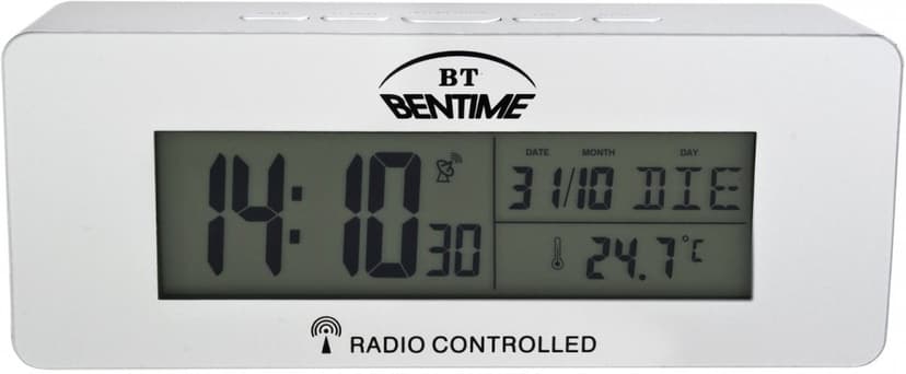 Digitální, rádiově řízený budík Bentime