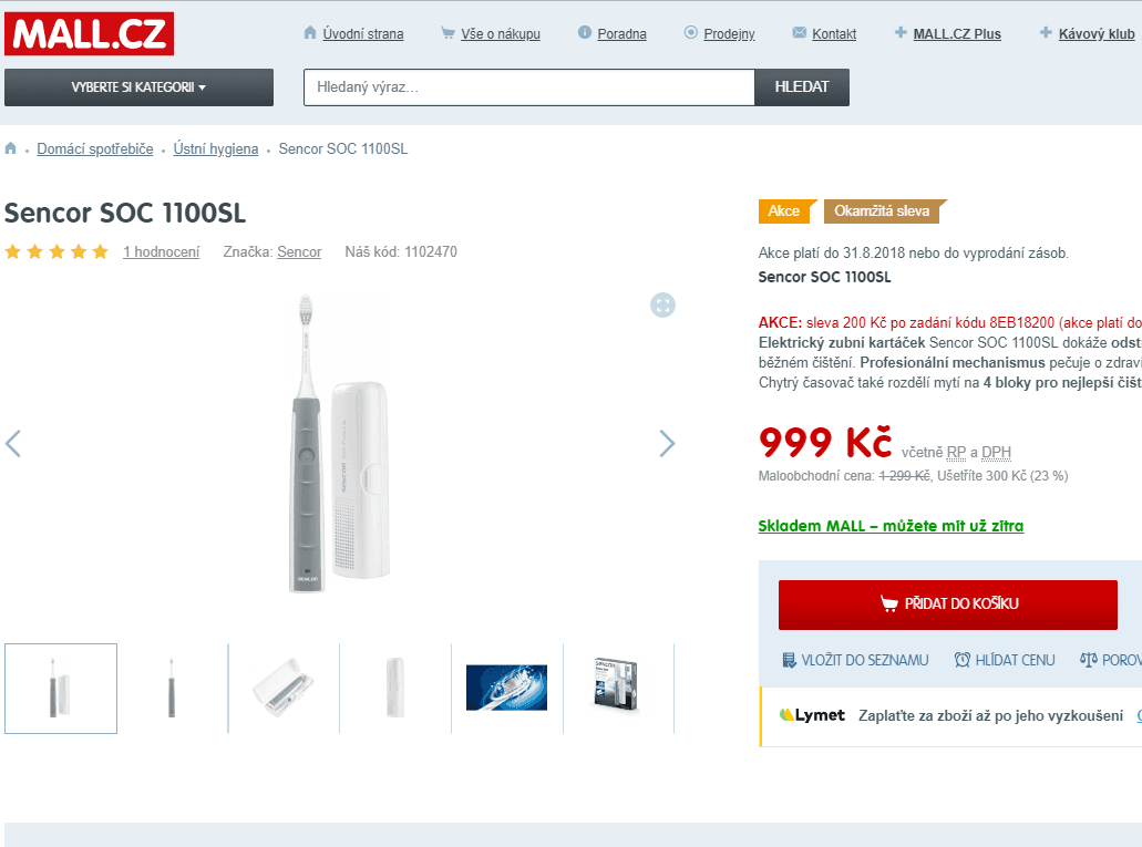 Elektrický kartáček Sencor SOC 1100SL