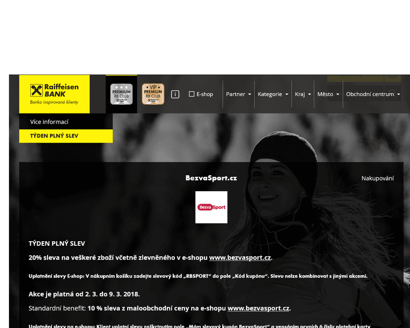 20% sleva  v e-shopu www.bezvasport.cz