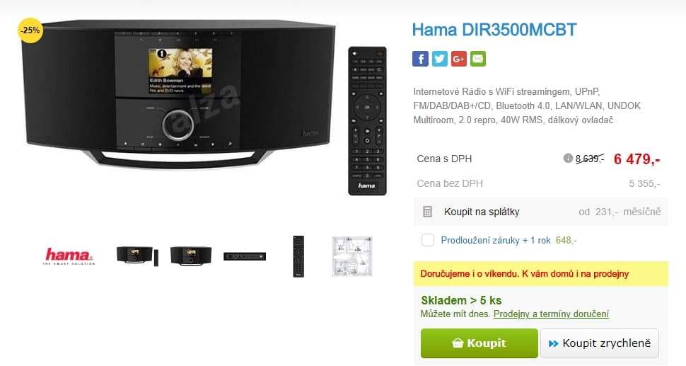 Internetové stereo Hama, Wifi, BT, CD, DAB+