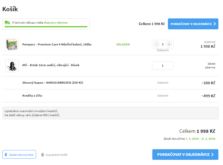 Pampers Premium Care - měsíční balení 