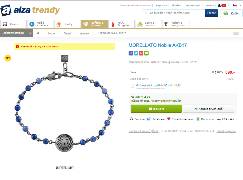 Pánský náramek MORELLATO Nobile AKB17