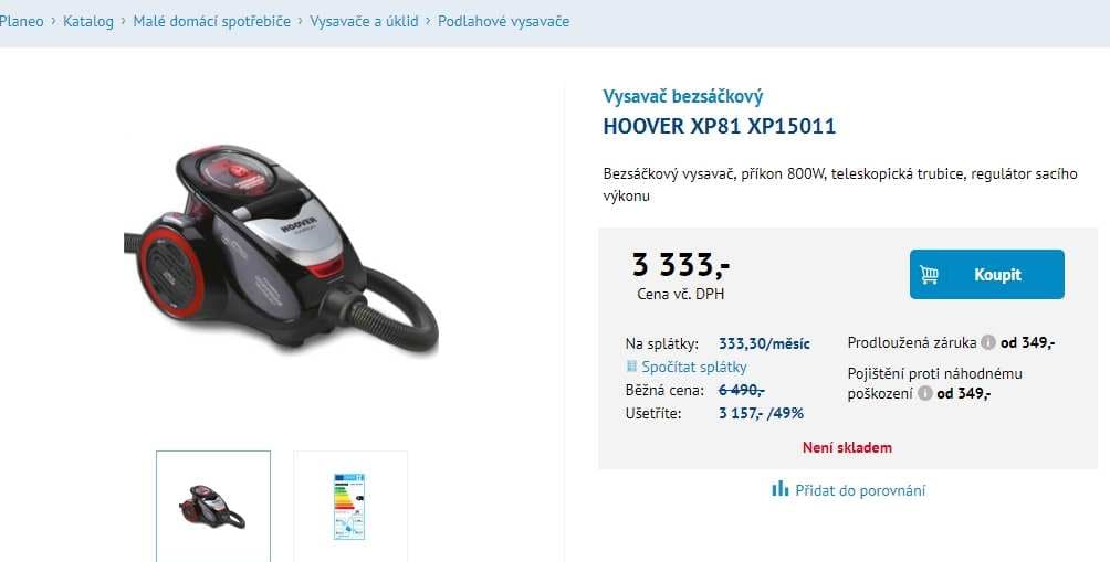 Bezsáčkový vysavač HOOVER XP Xarion Pro