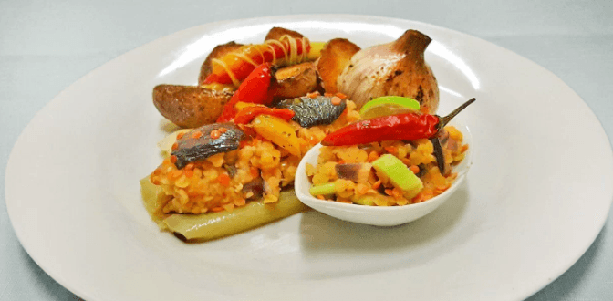 Grilovaná zelenina a čoko-dortík