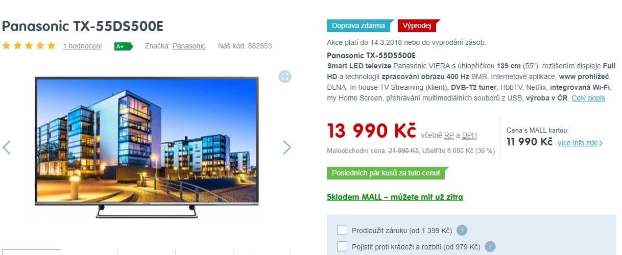 Full HD, Smart TV, 138 cm, Panasonic