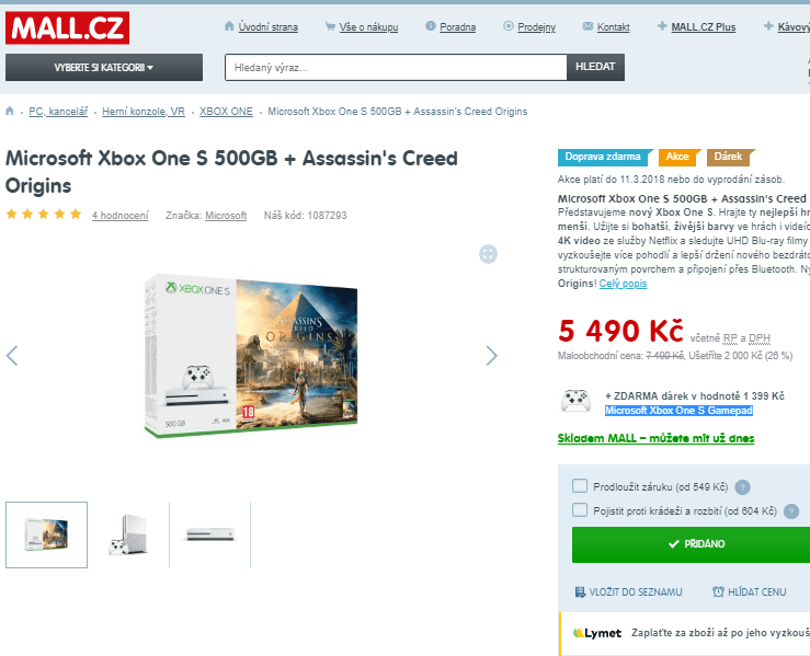 Microsoft Xbox One S 500GB Assassin's Creed