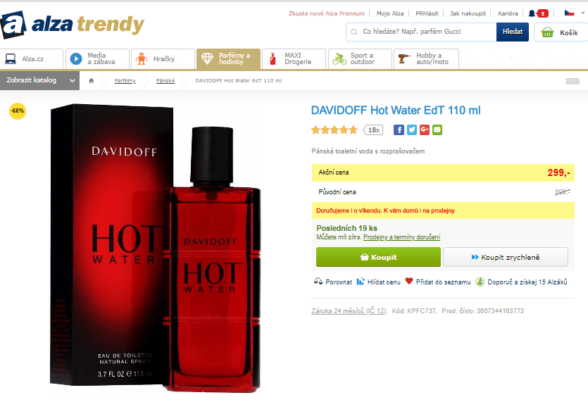 DAVIDOFF Hot Water EdT 110 ml