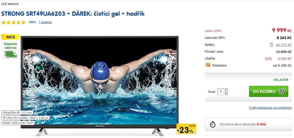 Ultra HD TV, HDR, Smart, 123cm, Strong