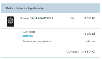 Pračka Hoover, A+++, 9 kg, 1600 ot.