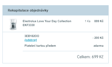 Kávovar Electrolux, 15 šálků, auto vypnutí