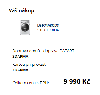 Pračka LG,  A+++, 7 kg, 1400 ot, pára