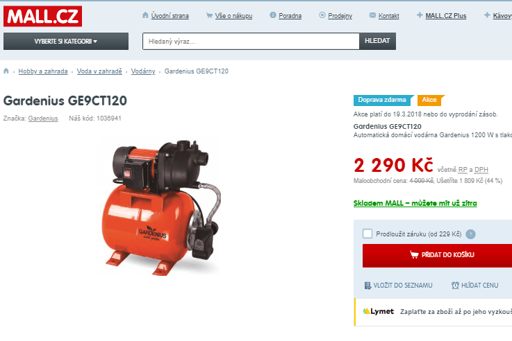 Domácí vodárna Gardenius, 1200 W, 24l