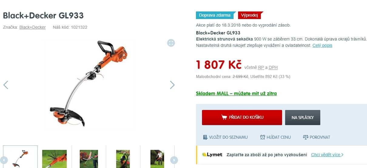 El. strunová sekačka Black&Decker