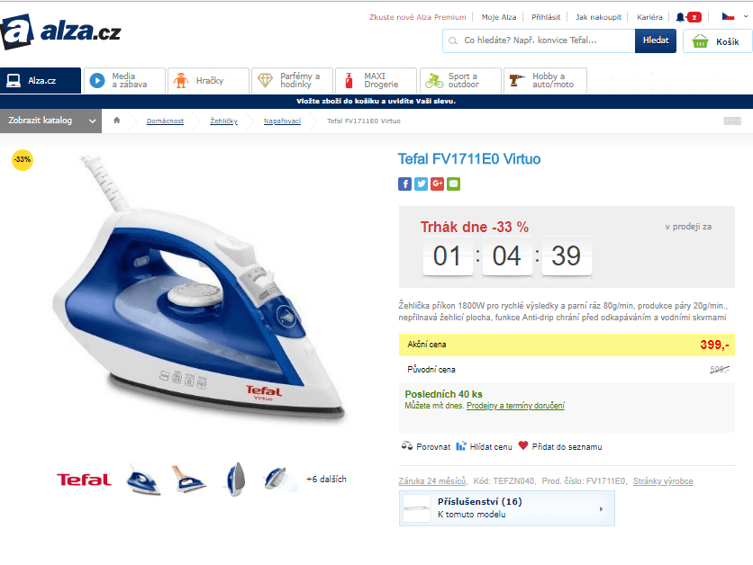 Žehlička Tefal FV1711E0 Virtuo