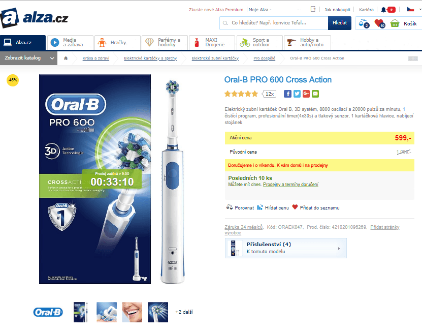 El. zubní kartáček Oral-B PRO 600