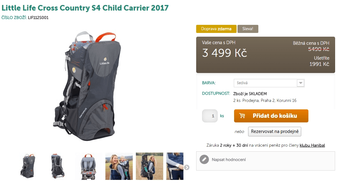 Špičkové nosítko LittleLife Cross Country