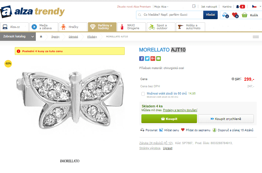 Přívěsek Morellato AJT10, chirurgická ocel